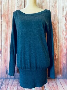 Women’s Small Sweater White House Black Market Gray Boat Neck 10% Cashmere Soft